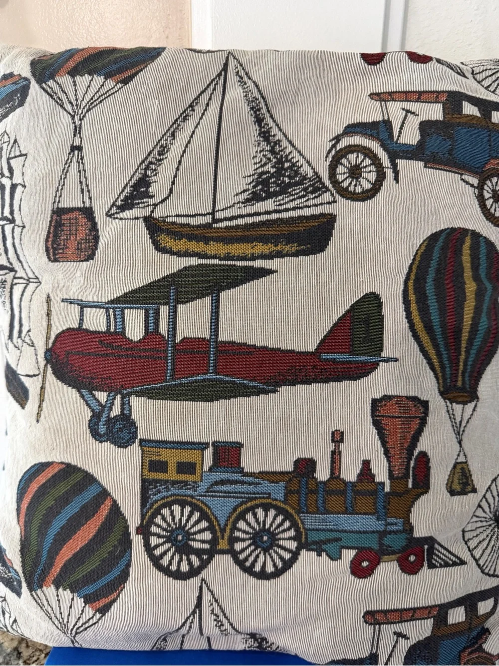 Vintage Transportation Decorative Throw Pillow - Multicolor
